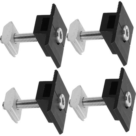 Kit de 4 fixations réglables en aluminium pour panneaux solaires, compatible avec les toitures (1/5)