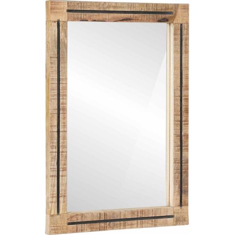 Mirror Wall-mounted Brown and Black 70 x 50 x 3 cm Glass vidaXL