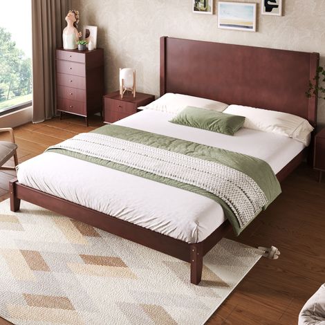 lit adulte lit double 160x200 avec tête de lit OKMYHOME (1/4)