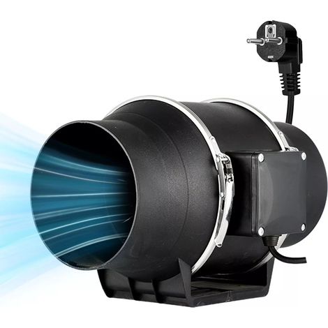 Extracteur dair 100 mm à 2 vitesses, Ventilateur Extracteur d’air silencieux 220 m³/h, IP44 avec prise EU pour salle de bain, cuisine, tente de culture (1/5)