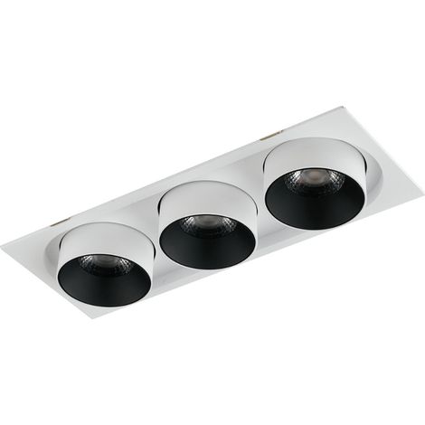 "Faretto ad incasso LED OUTSIDER bianco opaco con luce spot e testa estraibile ed orientabile 3x15W 4000K (luce naturale)" (1/2)