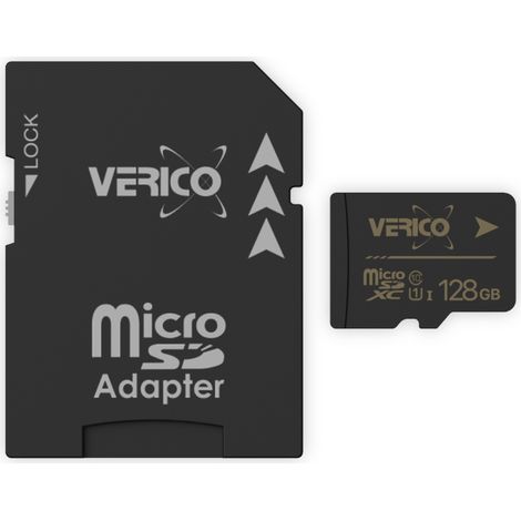 Carte mémoire VERICO microSDXC 128 Go, Class 10, UHS-I, avec adaptateur