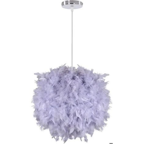 Suspension Luminaire Moderne en Plume 35cm,Gris (1/5)