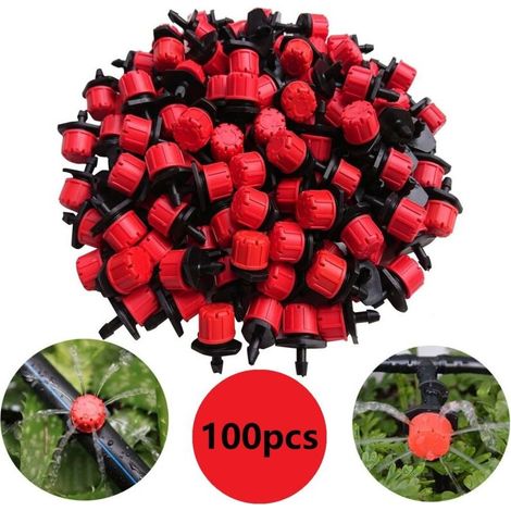 Paquete de 200 goteros de riego ajustables de 8 orificios – Sistema de riego para jardín – Caudal ajustable y fácil limpieza (1/5)