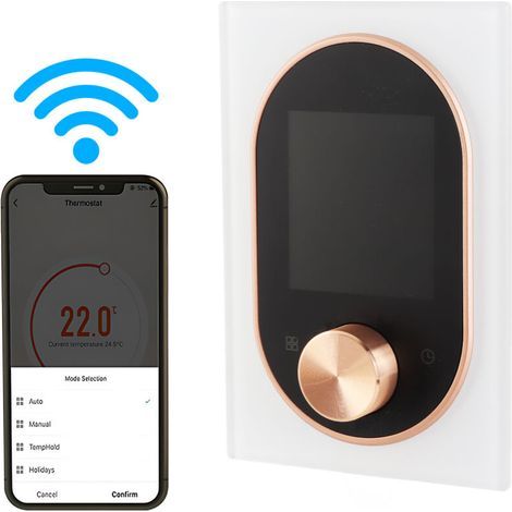 Thermostat intelligent pour chauffe-eau domestique – Écran tactile numérique, programmation hebdomadaire 5+1+1, mode vacances automatique (1/5)