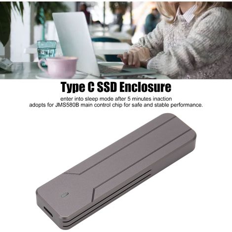 Boîtier SSD SATA 10Gbps USB 3.2 Gen2 Métal Auto-Sommeil Sûr et Stable Enceinte M.2 NVMe SATA pour Ordinateur (1/5)