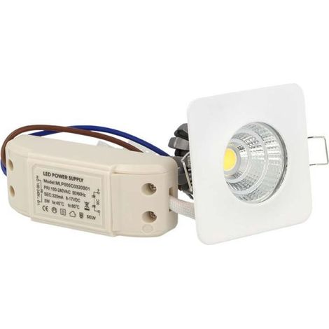 Mini Faretto Led Da Incasso Quadrato 3W Bianco Caldo 24 Gradi (1/3)