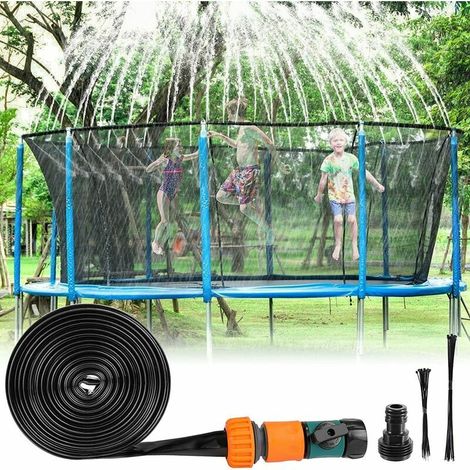 Trampoline Arroseurs pour Enfants, 12m Arroseurs D'extérieur Parc Aquatique, Arroseur de Jeu d'eau Amusant Système de Refroidissement pour Fête Jardin (1/5)