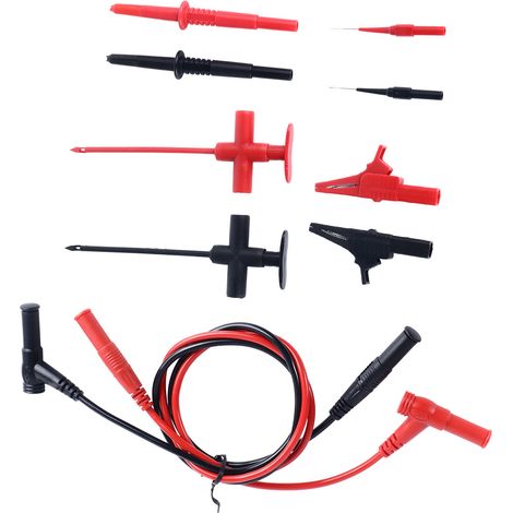 Kit de sondes de test pour multimètre avec connecteurs banane 4 mm et pinces de test isolées en silicone (1/5)