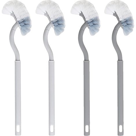 cepillos de inodoro curvos, cepillo de inodoro de doble cara para limpieza, cepillo de inodoro con mango largo, cepillo de inodoro para limpieza y desinfección, cepillo para el fondo del inodoro (1/5)