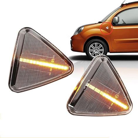 2 LED-Seitenblinker für Renault LT Kangoo II (2008–2013), getönte und schwarze (kristalline) Gläser (1/5)