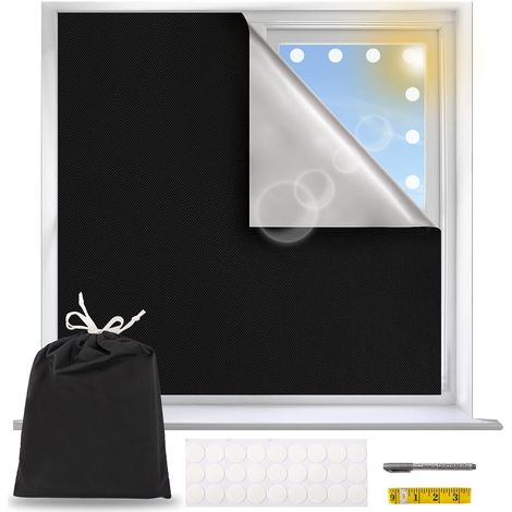 Store occultant en Tissu - Vendu au mètre 3 x 1,45 m Portable sans perçage pour fenêtre de Toit Film Chambre d'enfant