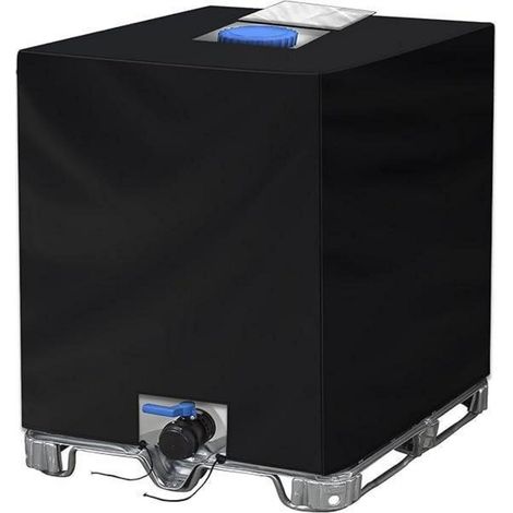 Housse de citerne IBC 1000L noire, protection anti-UV et poussière (1/5)
