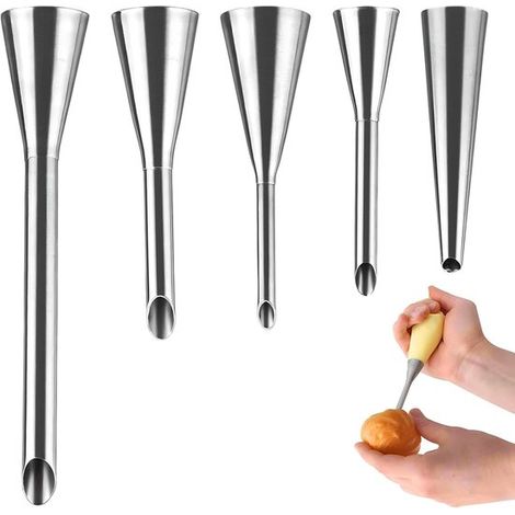 Douilles de pâtisserie en acier inoxydable, lot de 5, pour garnir, décorer et réaliser des pâtisseries et desserts (1/5)
