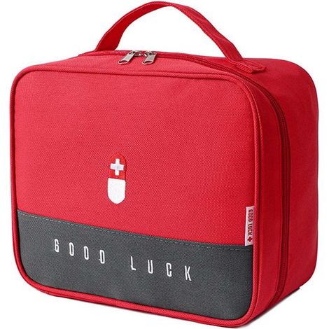 Medikamententasche Rot, Erste Hilfe Tasche mit Doppelschicht, Wasserdicht, Tragbar