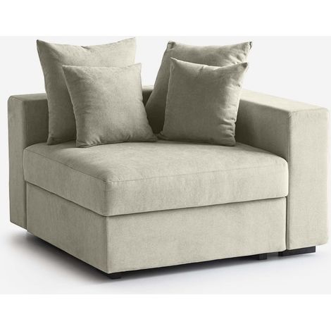 Poltrona modulare outdoor idrorepellente con bracciolo Cortina O DX - Beige (1/4)