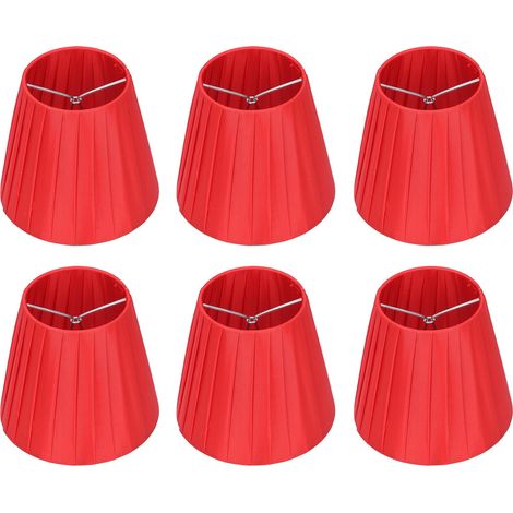 6 abat‑jour en tissu rouge – Pour lustre, lampe murale ou de table (applicable aux ampoules A/B/C/F/P) – Contient 6 pièces