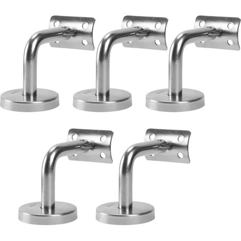 Wolketon Support Main Courante Support mural de fixation pour main courante en inox 304 (5 Pièces)