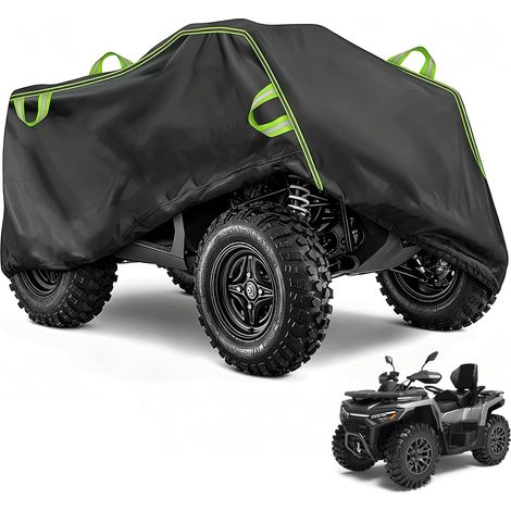 Bâche de protection XXXL pour quad ATV - 256 x 110 x 120 cm - Imperméable 210D Oxford ATV - Housse de protection toutes saisons avec boucles coupe-vent, indéchirable, résistante à l'hiver, protection (1/5)