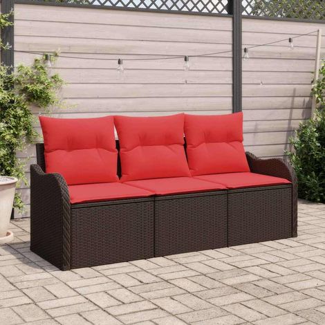 Teenpull – Gartensofa-set 3 Stk. Braun Poly-Rattan (1/5)