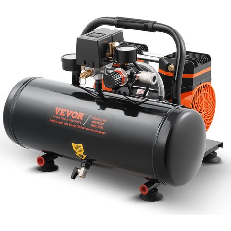 Compresseur d'Air sans Huile, Réservoir Acier 8 L, 860 W, 2,5 CFM 8 bar, Pression Maximale 120 PSI, Compresseur Silencieux Portable pour Réparation Automobile, Gonflage Pneus, Peinture Pistolet (1/5)
