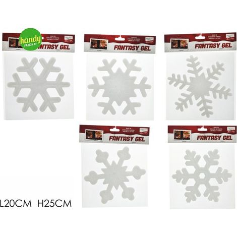 Gel sticker General Trade fiocco di neve 20 x 25 cm 5 assortiti