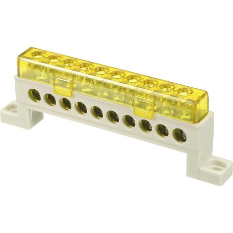 Barre de Terre à Bornes 10 Positions Barre Omnibus 7x11mm Jaune (1/5)