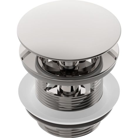 Bouchon clic-clac chromé pour lavabo avec trop-plein (1/3)
