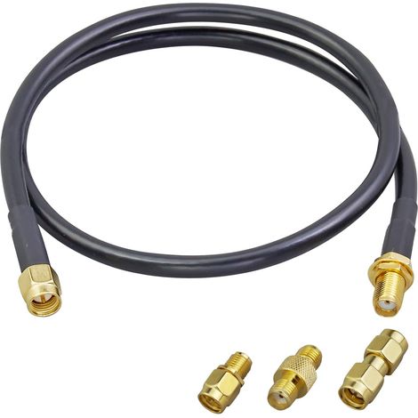 Kit d'Extension RG58 Câble Coaxial 0.5M + 3pcs Adaptateur RF Coaxial à Connecteur de Câble Faible Perte pour WiFi SDR Device Antenna (1/5)