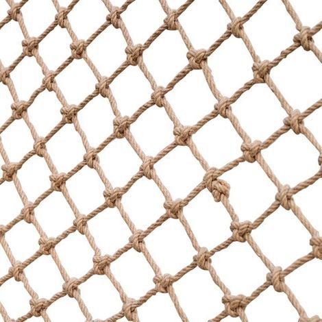 BUNTHAUS 1 x 1m Filet Protection Chanvre Filet en Corde de Chanvre for Enfants Cloison de Séparation Bâche de Protection Escalade en Plein Air Hamac Balançoire