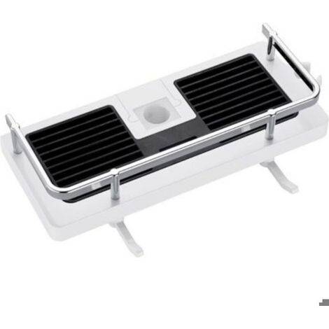 Étagère Douche - Sans Percage - Compatible Barre 18 à 25 mm - Hauteur Réglable - Design Séchage Rapide - Coins Arrondis - 1 Pièce (1/4)