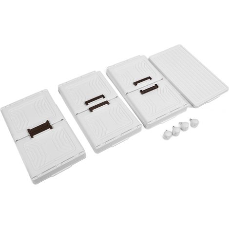 Poubelle de rangement pliante avec 4 roues PP PET, conteneur empilable à plusieurs niveaux, boîte de rangement de placard pour chambre à coucher, salon, moyen 3 couches (1/5)