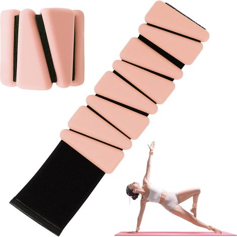 Lot de 2 poids de poignet réglables en silicone pour homme et femme, poids de cheville/poignet pour yoga, danse, pilates, exercices de piscine et jogging, 1,8 kg