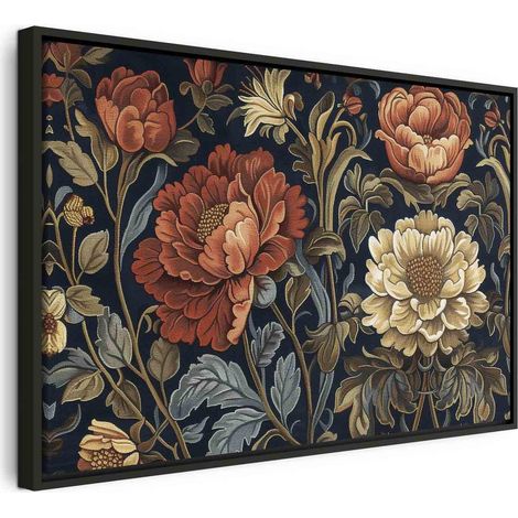 Tableau décoratif artgeist motif floral rétro 120x80 cm