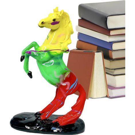 Figurines de Cheval  Figurine Animale en Résine de Collection  Sculpture Colorée de Cheval pour Table Décorative - Décoration pour Bureau Chambre Nursery Étagère et Appui de Fenêtre (1/5)