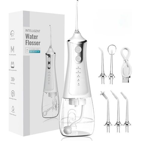 Irrigateur buccal électrique - Flosser portable pour nettoyage buccal, L11 blanc (1/5)
