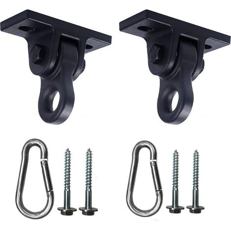 Accessoires pour balançoire hamac, lot de vis et boulons, une paire (2 pièces), noir (1/5)