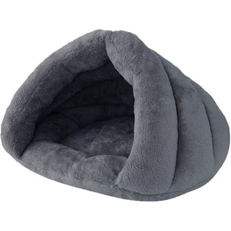 Rundes, weiches Plüsch-Haustierbett für Katzen und Hunde, rutschfeste Unterseite, warmes Nest in Grau, Korbgröße 504030 cm (1/5)