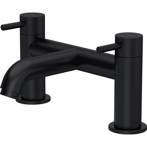 Cauldon Round Minimalist Deck Mounted Bath Filler Tap - Matt Black - Balterley (1/5)