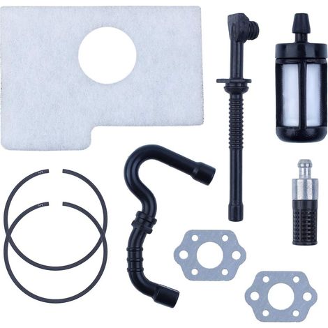 Segment de piston 38mm, conduite de carburant, joint de filtre, ensemble pour Stihl MS180 018 MS170 017 Tronsçonneuses 11300343002, 11231290900 (1/5)