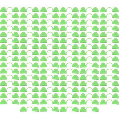 100PCS Greenhouse Clamp Plastic Double Head Shading Garden Hoop Greenhouse Clip Fiberglass Gardening Supplies 5mm Light Green