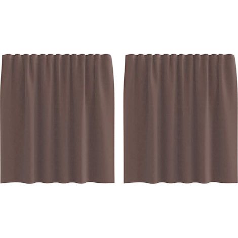 Maison Exclusive - Voile Vorhänge mit Stangentaschen 2 Stk. Braun