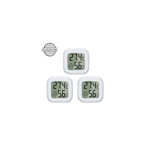 – Tragbares digitales Thermometer-Hygrometer – Messbereich -50 °C bis +70 °C – Genauigkeit ±1,0 °C – Luftfeuchtigkeit 10 % bis 99 % rF – 3er-Pack – Crezuo (1/4)