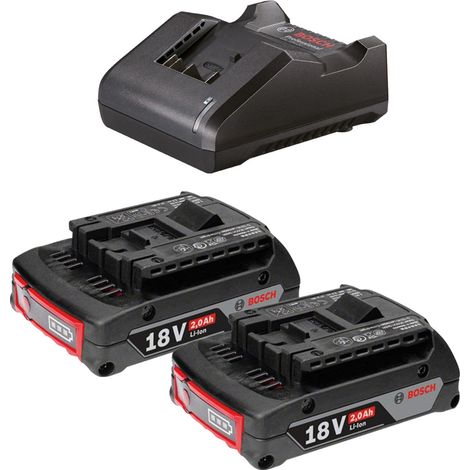 Bosch Starter-Set 18 V / 2x 2,0 Ah Akku + Ladegerät GAL 18V-20