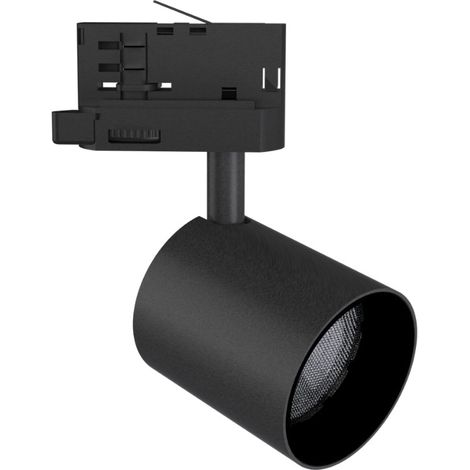 Spot LED sur Rail Noir Triphasé 24W 36° TRIAC Dimmable - Blanc Chaud 2300K - 3500K - SILAMP