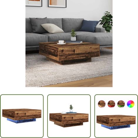 Table basse bleu - Table basse Ancien Bois et Bleu 80 x 80 x 31 cm (1/5)