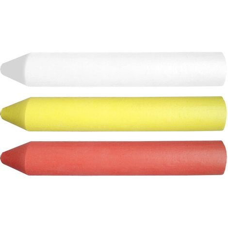 Technische Kreide weiß, gelb und rot (Öl), 13 x 85 mm, 3 Stück. (1/3)