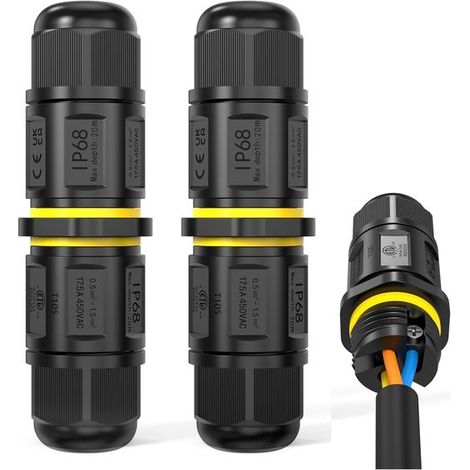 Wasserdichter Stecker IP68 für 5-9 mm Kabel, 3-polig, für den Innen- und Außenbereich (1/4)