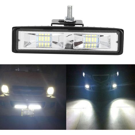 16-flammige 15 cm LED-Lichtleiste als Zusatzarbeitsscheinwerfer für PKW (12–24 V), Schwarz (1/5)