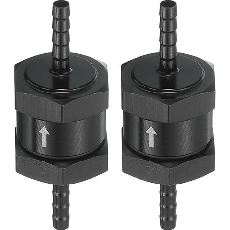 4mm (3/16") Clapet Anti-Retour, Clapet Unidirectionnel Pour Tuyau, Accessoires De Controle En Alliage D'Aluminium Pour Essence, Diesel, Air, Eau, Noir (1/4)